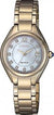 Ladies Rose Gold Citizen Watch with blue crown detail