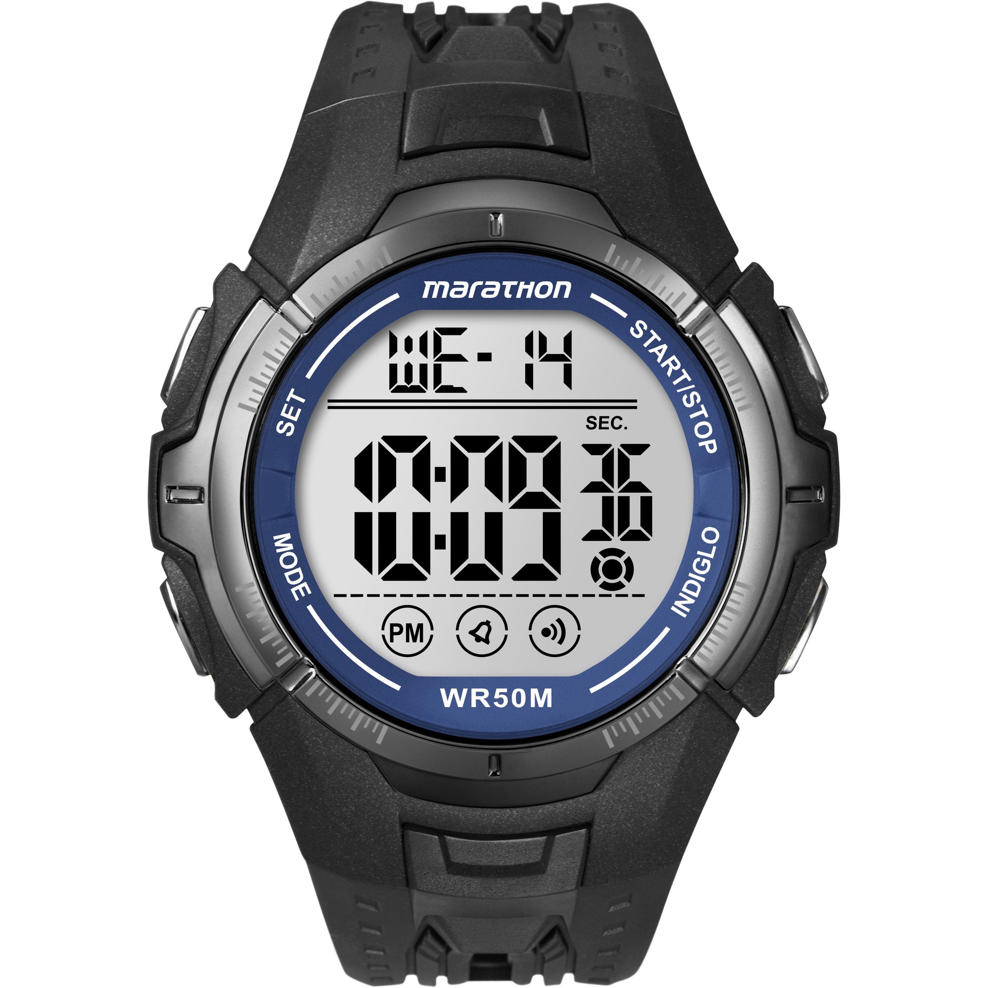 Timex Marathon T5K359 Digital Full-Size Black/Blue Resin Strap Watch