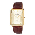Olympic Gents Rectangle - Gold - Brown Leather