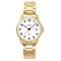 Olympic Men's Watch - White Dial with Numbers & Date - Gold