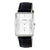 Olympic Gents Rectangle - Steel - Black Leather