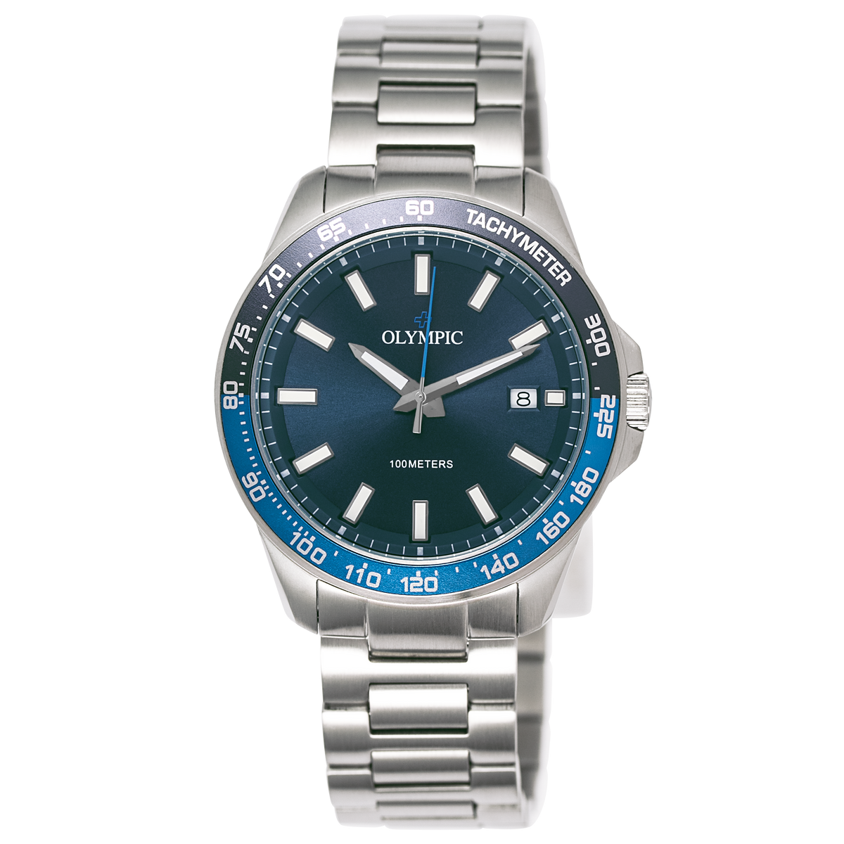 Olympic Gents 100m Sport Watch - Steel with Blue