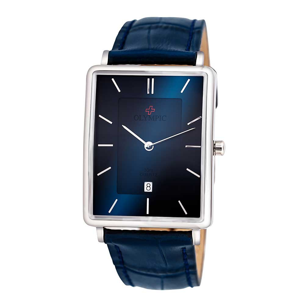 Olympic Gents Rectangle - Blue with Leather
