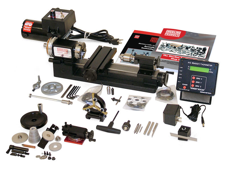 Sherline 8" Table Top Lathe - Package C - Metric - With DRO