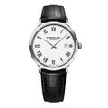 Raymond Weil Toccata Men's Classic White Dial Quartz Watch, 42mm Stainless steel, black leather strap, white dial