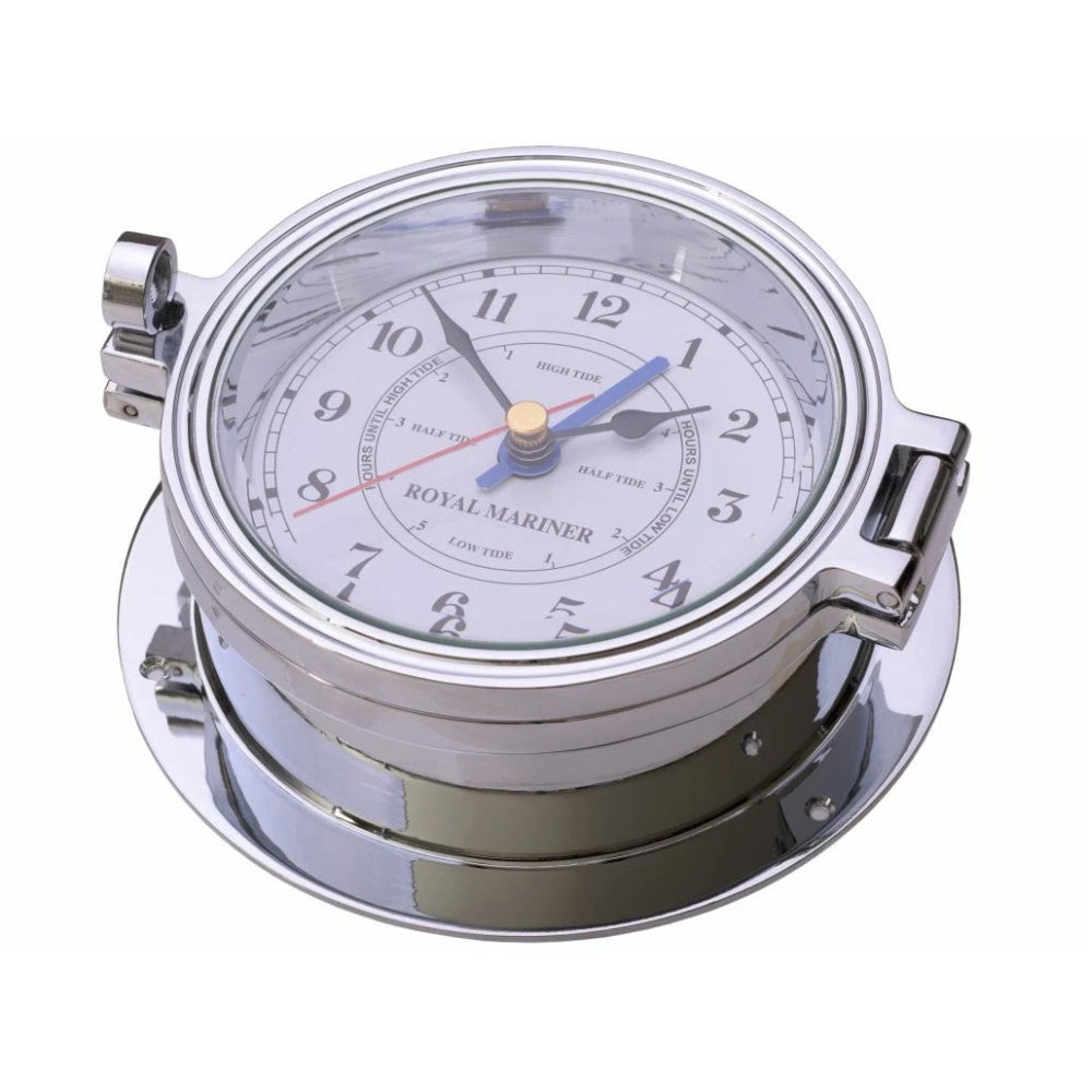 Royal Mariner Time and Tide Porthole Clock - Chrome