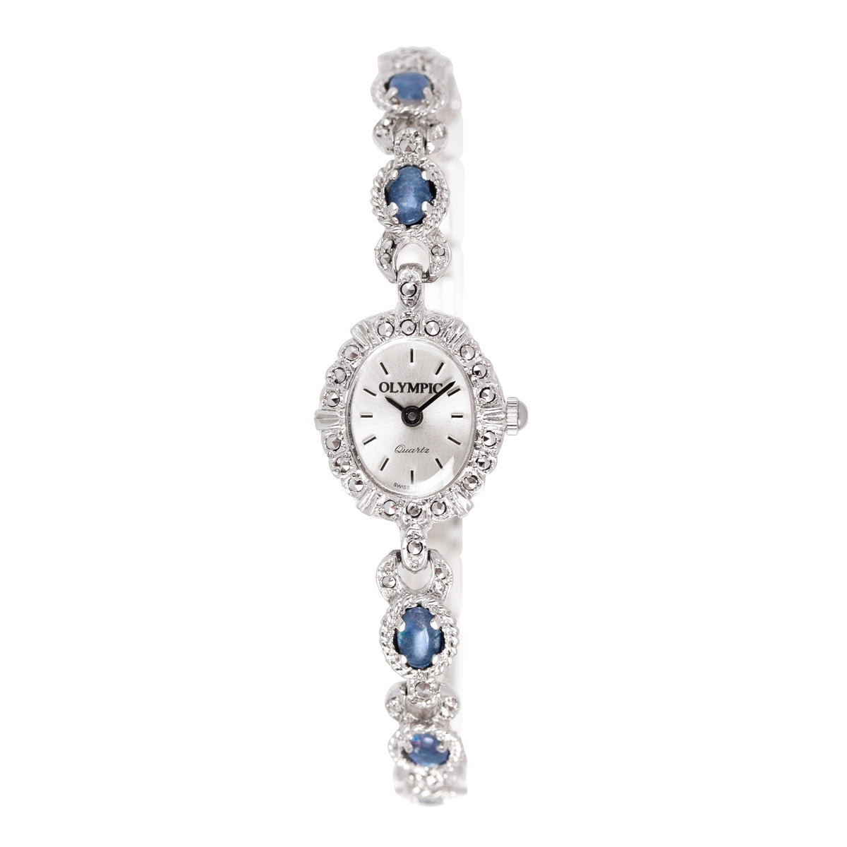Ladies Olympic Oval Marcasite Watch