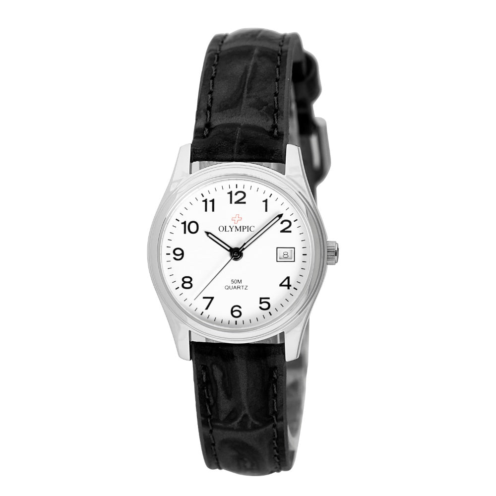 Olympic Ladies Watch Leather Band - Steel