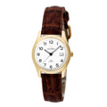 Olympic Ladies Watch Brown Leather Band - Gold
