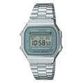 Stainless Steel vintage Casio Digital Tranquil Green Dial Watch
