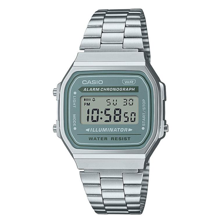 Stainless Steel vintage Casio Digital Tranquil Green Dial Watch
