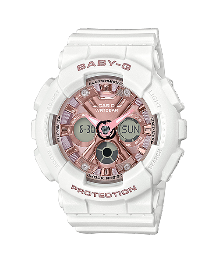 Casio Baby-G Watch BA-130-7A - White & Rose Gold