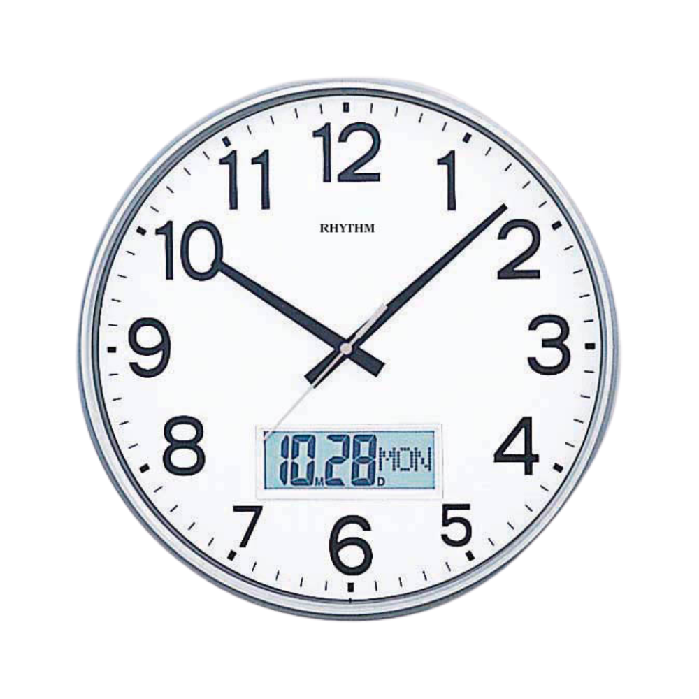 Rhythm Wall Clock 32cm – LCD Calendar