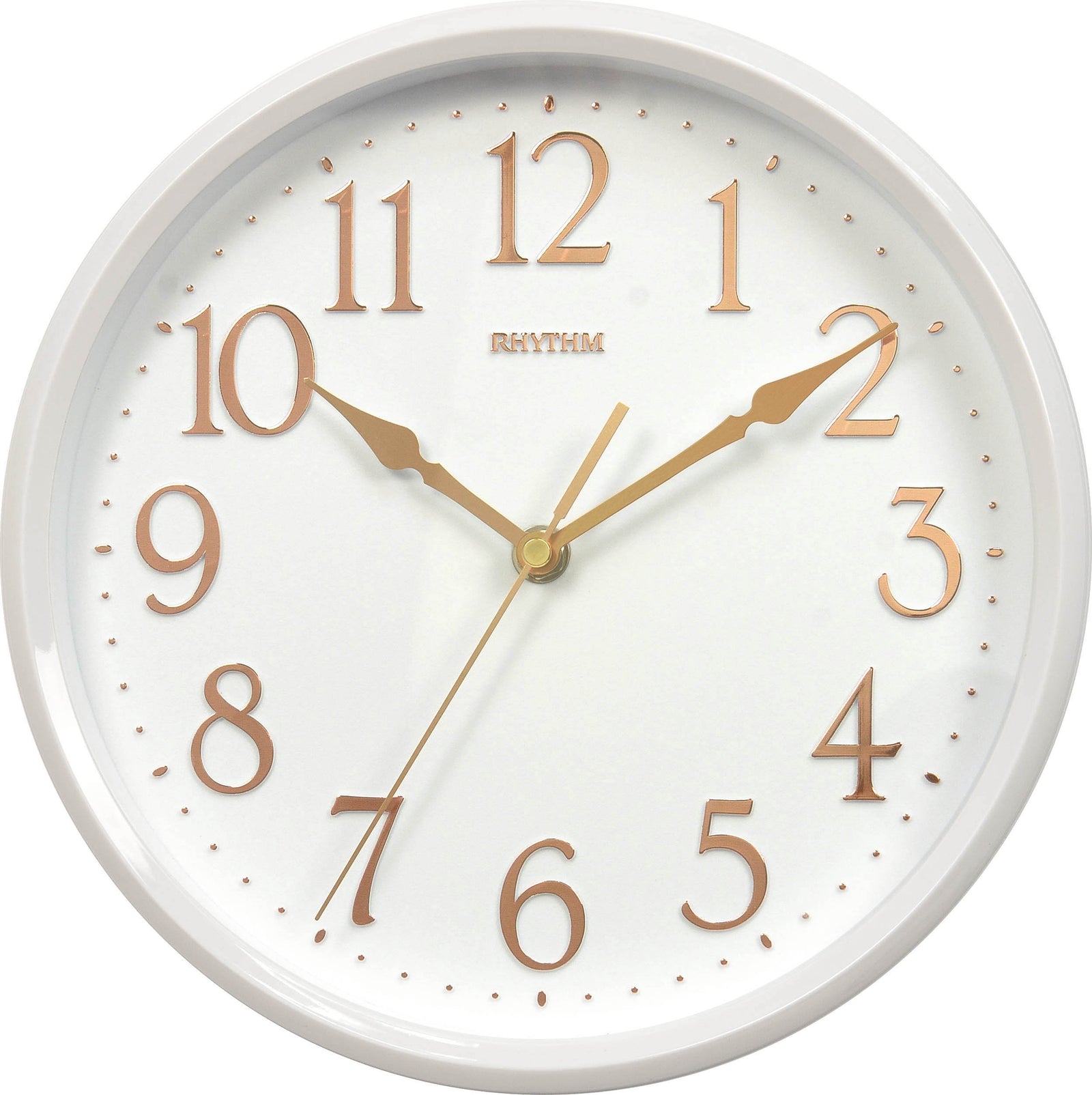 Rhythm Wall Clock 25.5cm - White & Rose