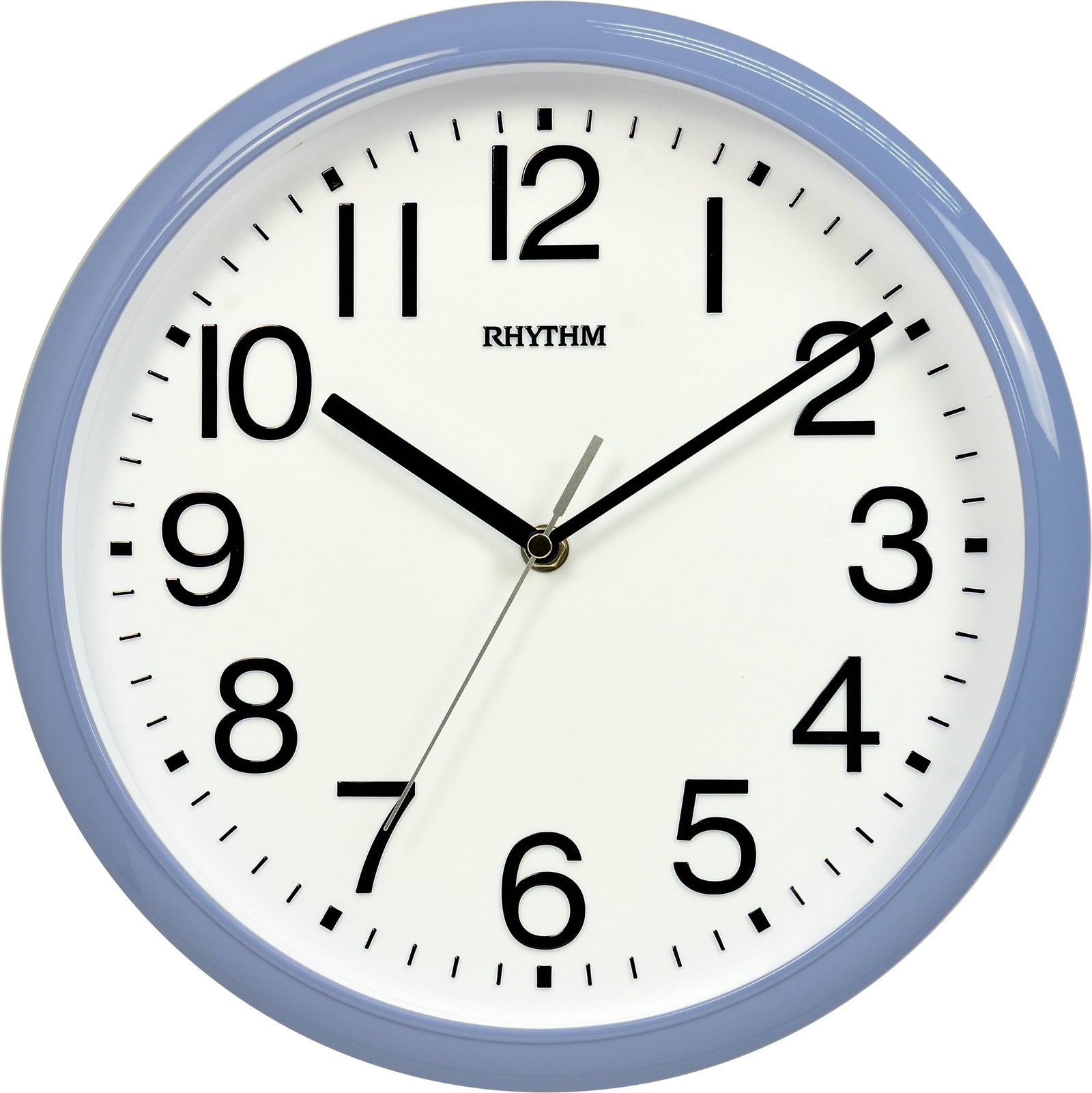 Rhythm Round Wall Clock 30cm - Blue - Silent Silky Movement