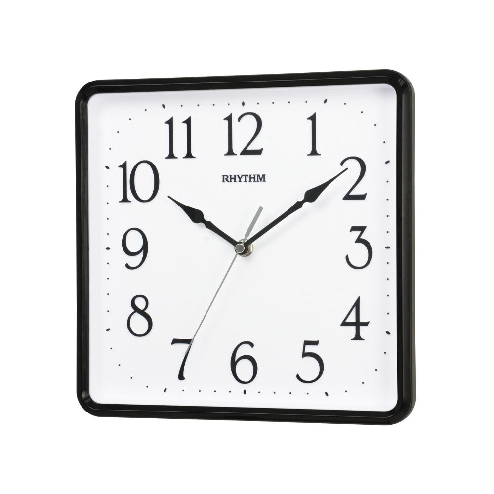 Rhythm Wall Clock Square 25.2cm - Black