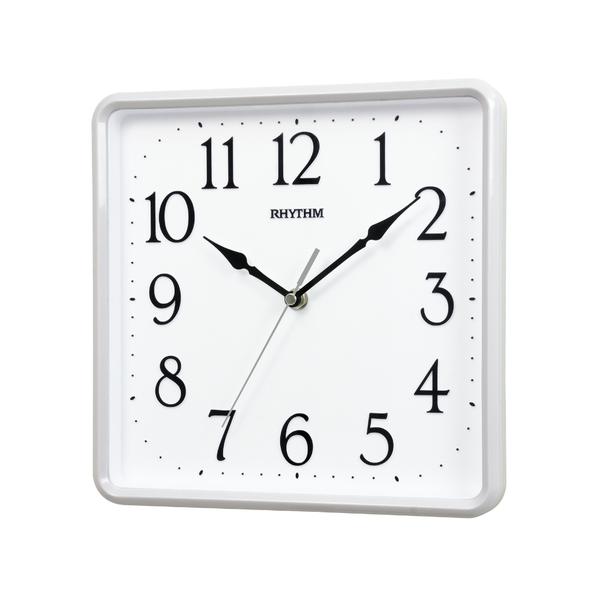 Rhythm Wall Clock Square - 25.2cm White - Precision Watch Company
