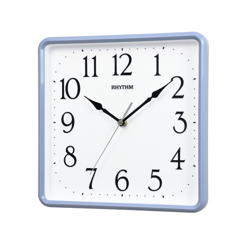 Rhythm Wall Clock Square - 25.2cm Blue