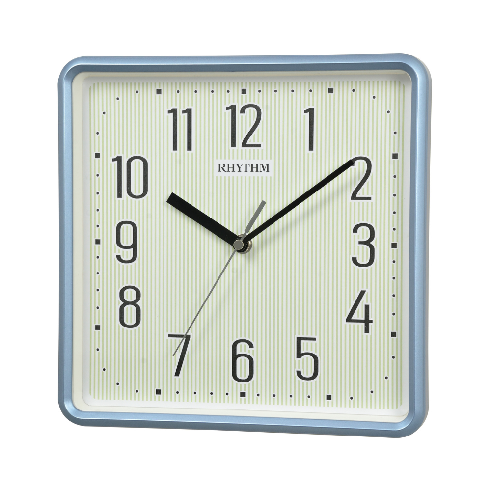 Rhythm Square Wall Clock 25.2cm – Glow in the Dark Dial Blue