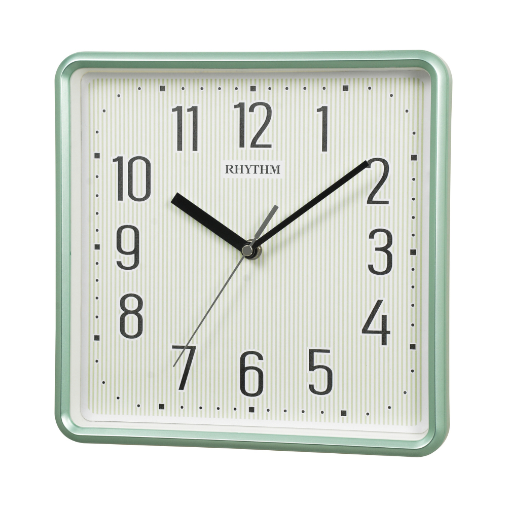 Rhythm Square Wall Clock 25.2cm – Glow in the Dark Dial Green