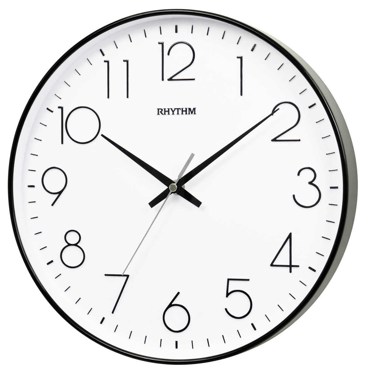 Rhythm Wall Clock 30.5cm – Black 3D Numerals