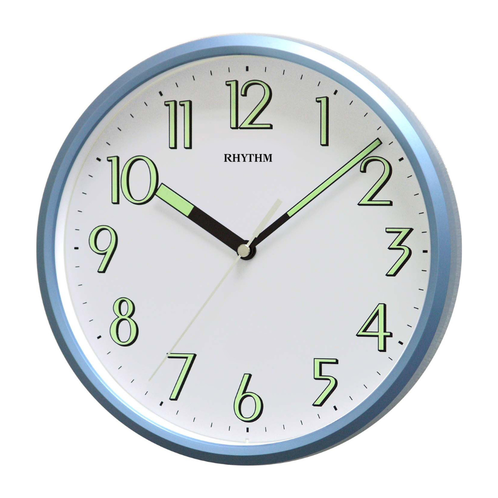 Rhythm Wall Clock 24cm – Super Luminous Blue