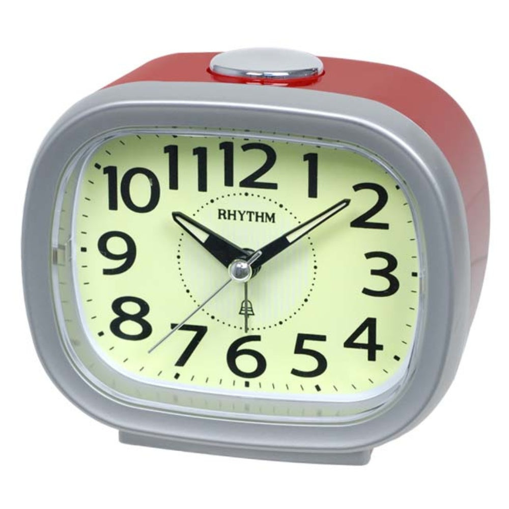 Rhythm Alarm Clock - Bell Alarm - Silver & Red