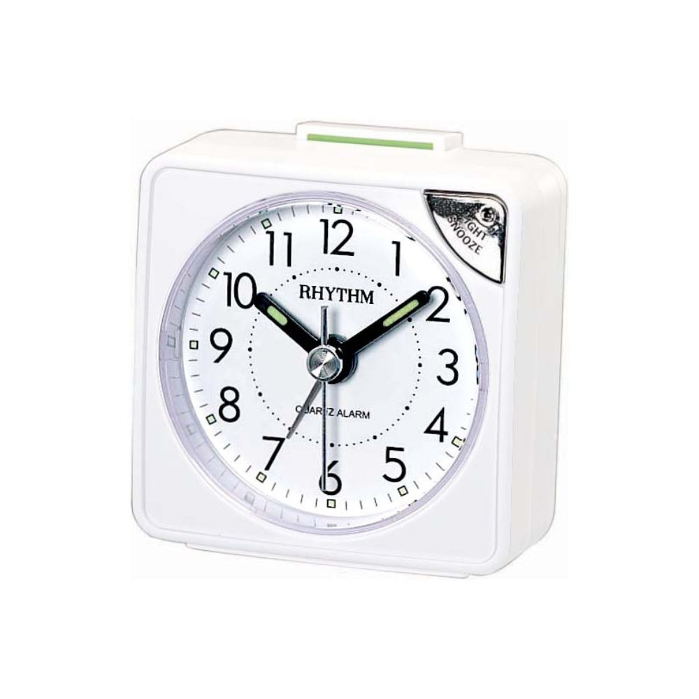 Rhythm Travel Alarm Clock - White