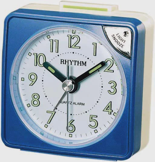 Rhythm Alarm Clock Pearl Blue