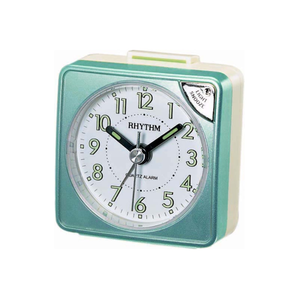 Rhythm Travel Alarm Clock - Pearl Green