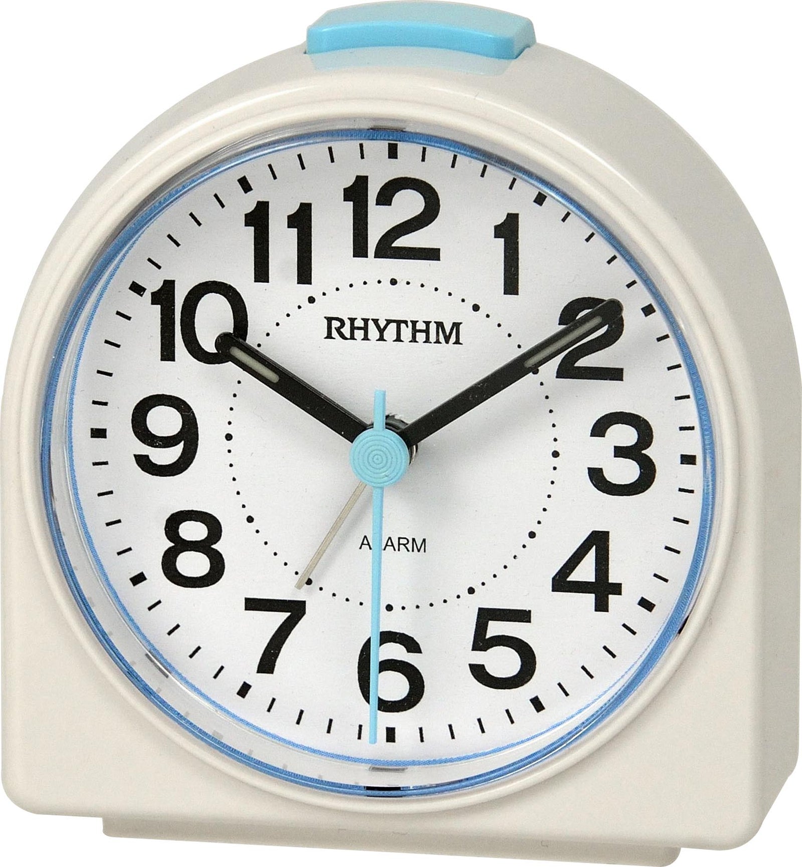 Rhythm Alarm Clock Silky Movement - Blue & White