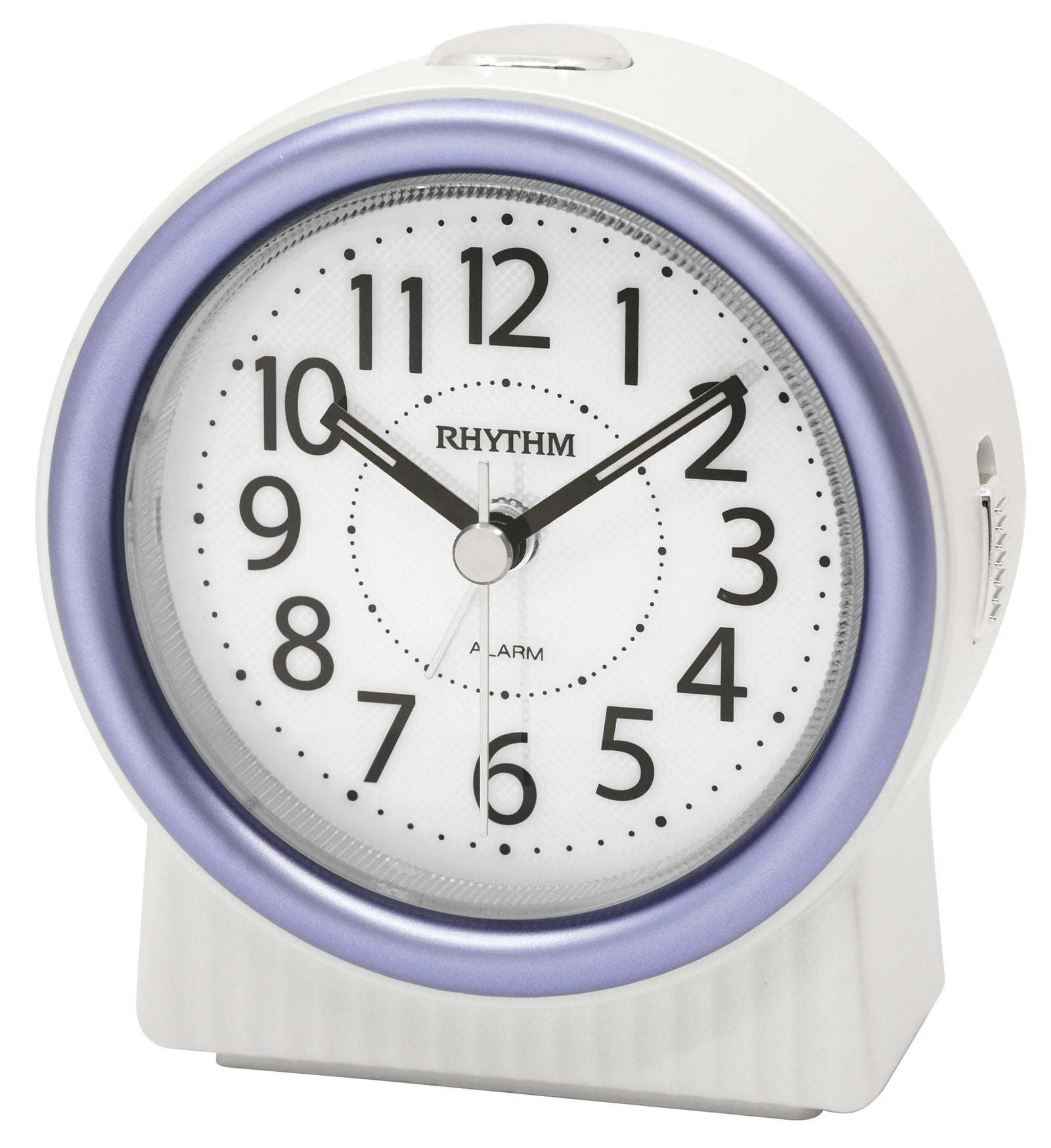 Rhythm Alarm Clock Super Silent - White and Purple