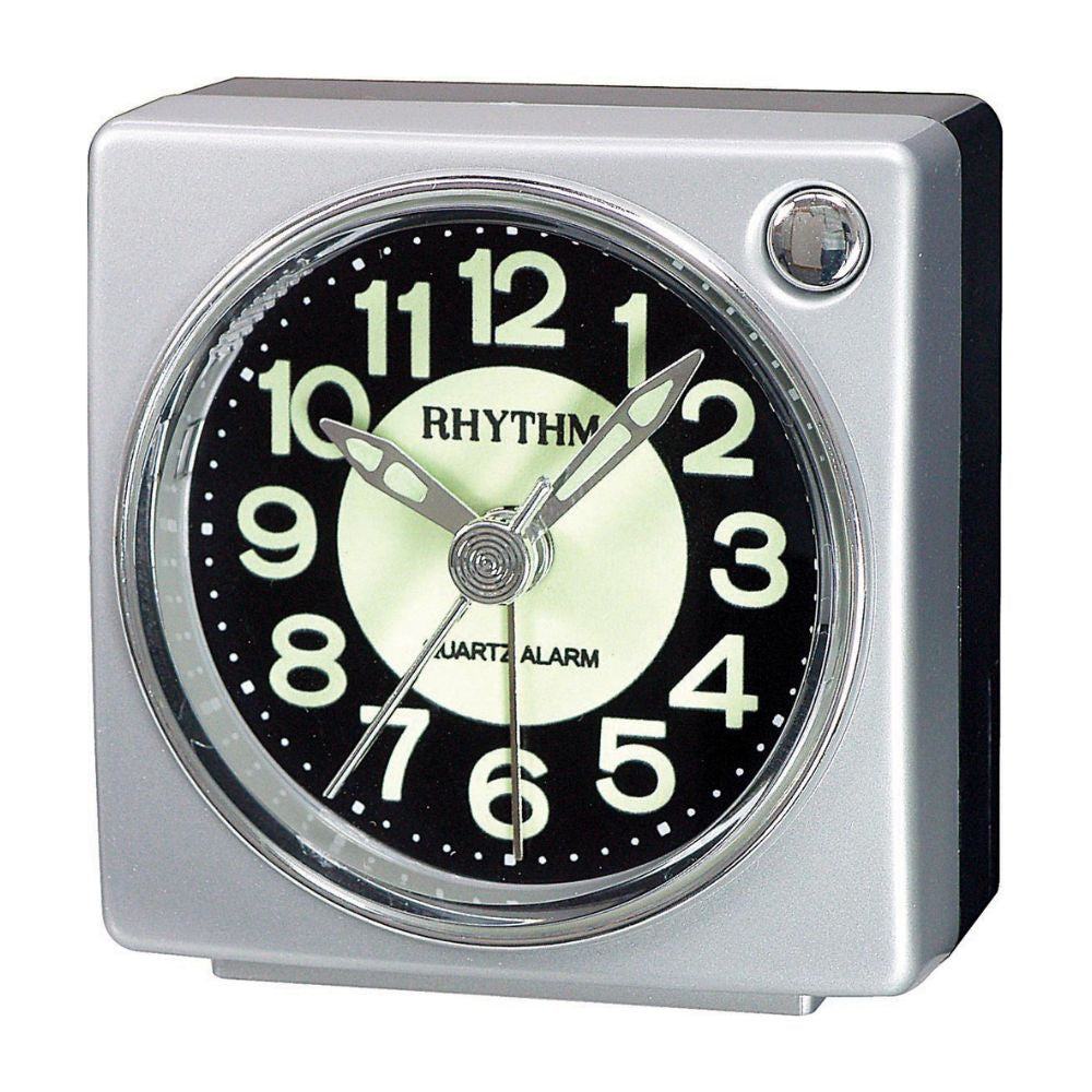 Rhythm Alarm Clock – Luminous Dial Silver
