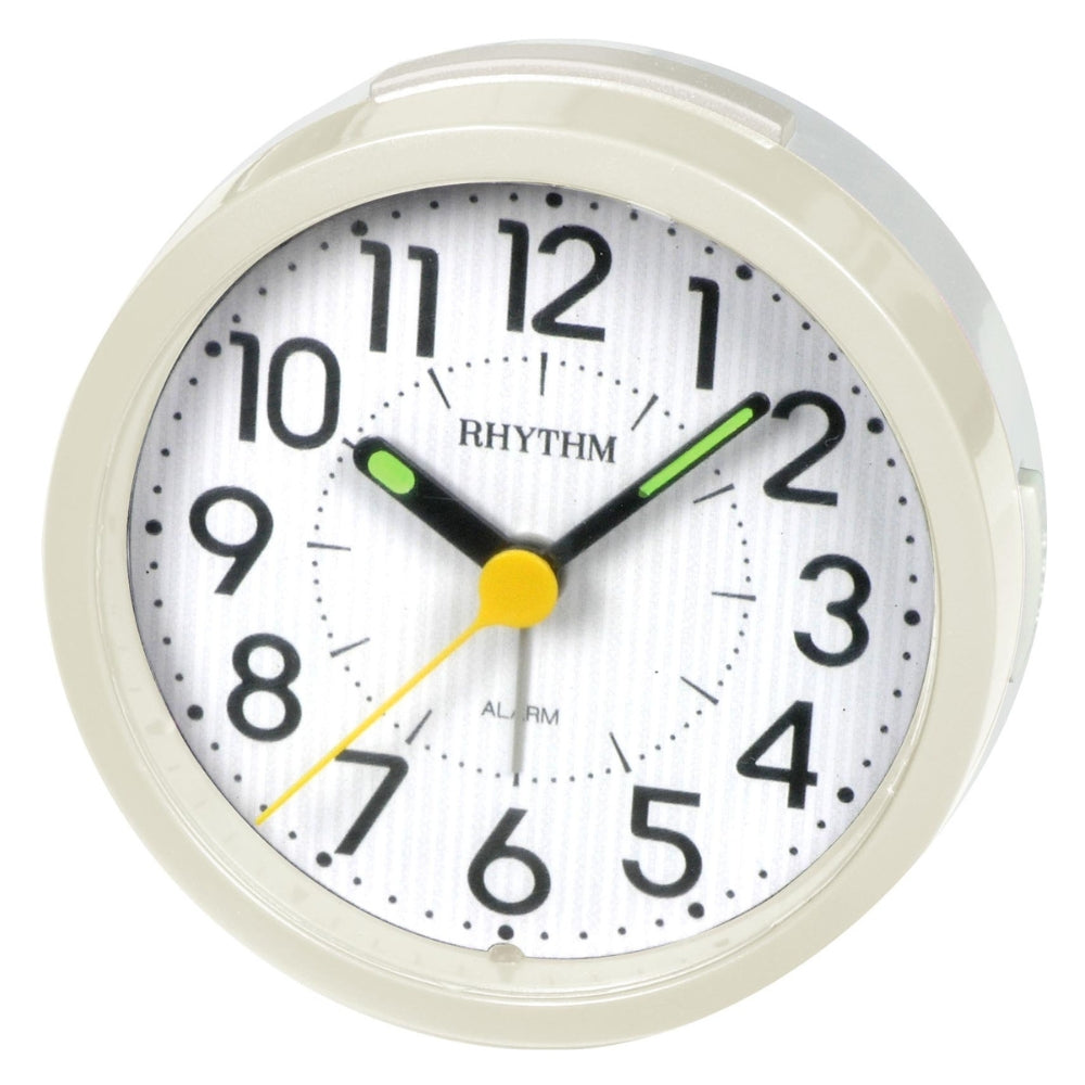 Rhythm Alarm Clock 9.2cm - White