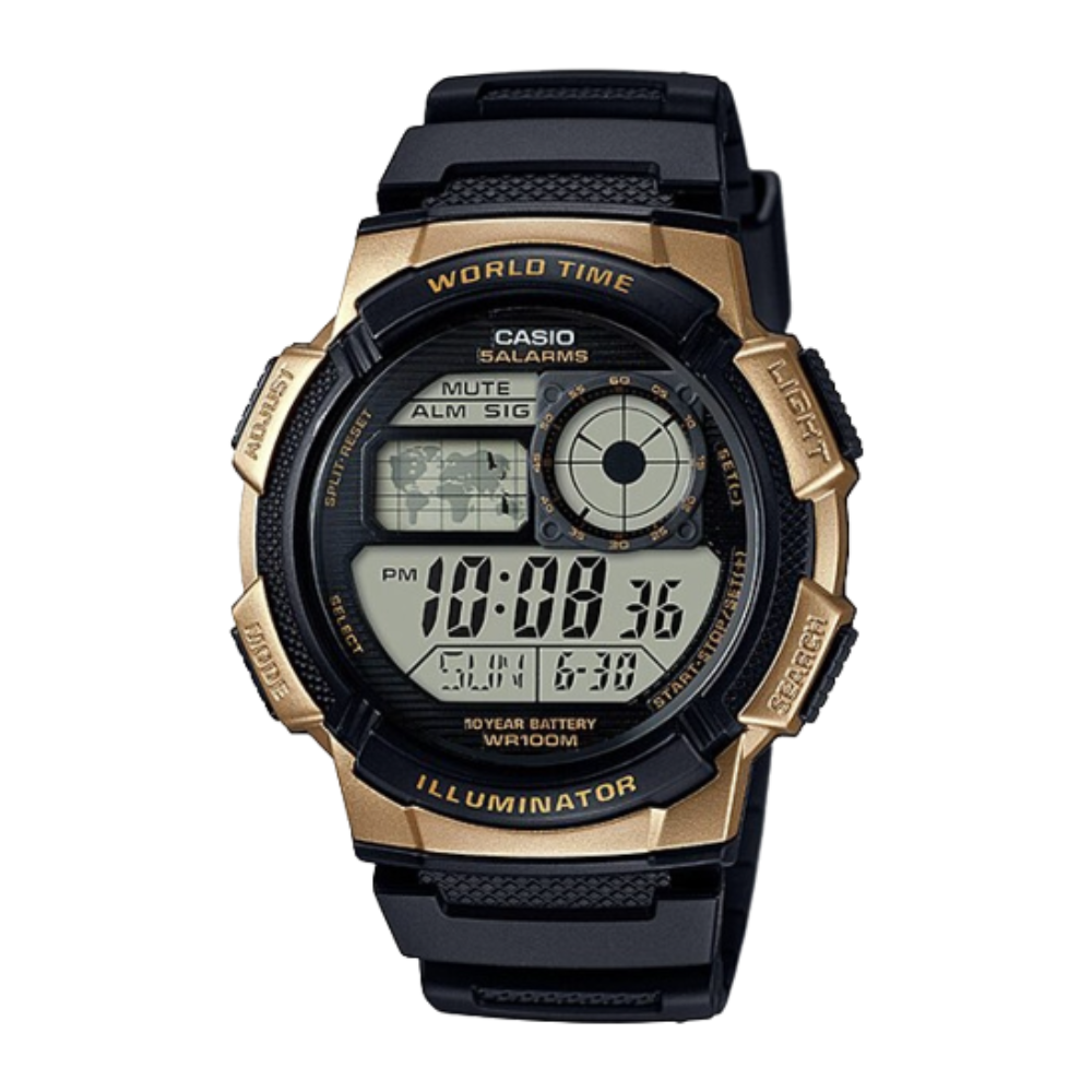 Casio Digital Watch AE1000W-1A - Black & Gold