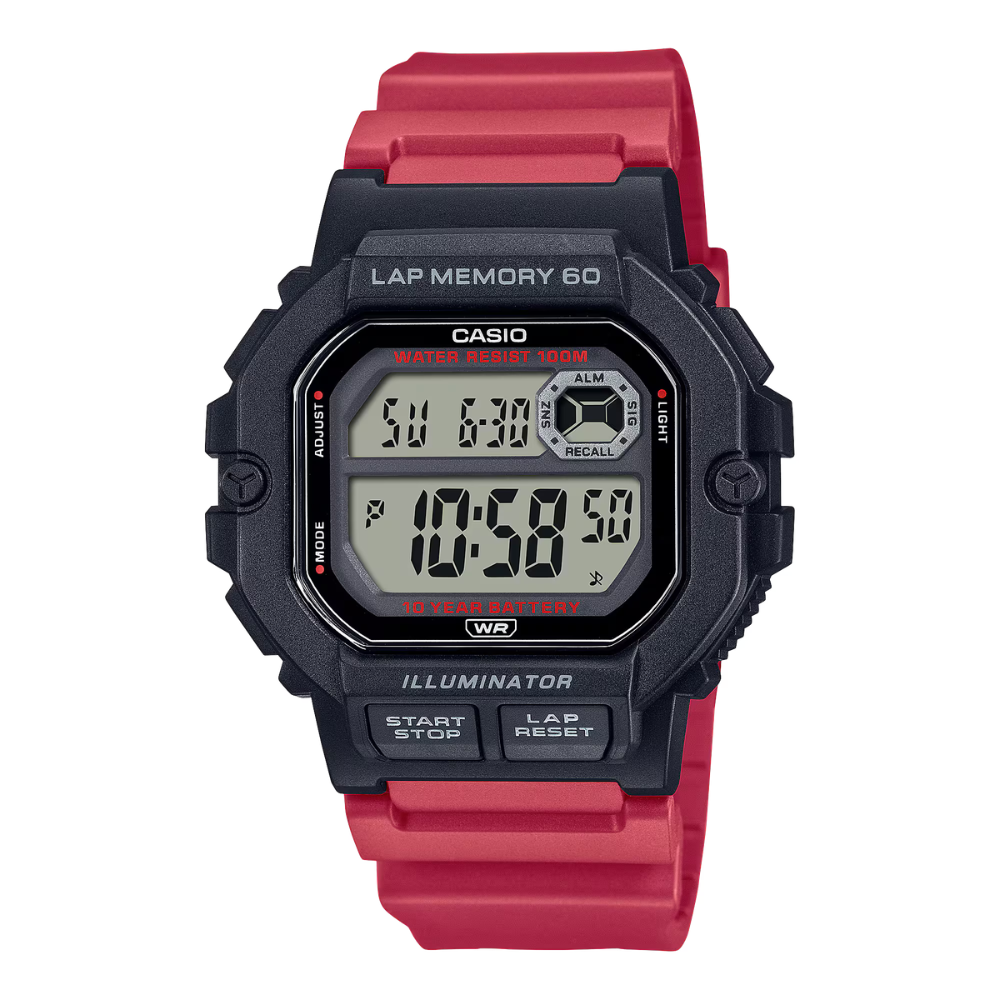 Casio Digital Watch WS-1400H-4A - Red