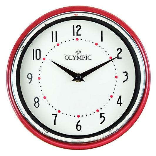 Olympic Harriet Clock 24cm Red