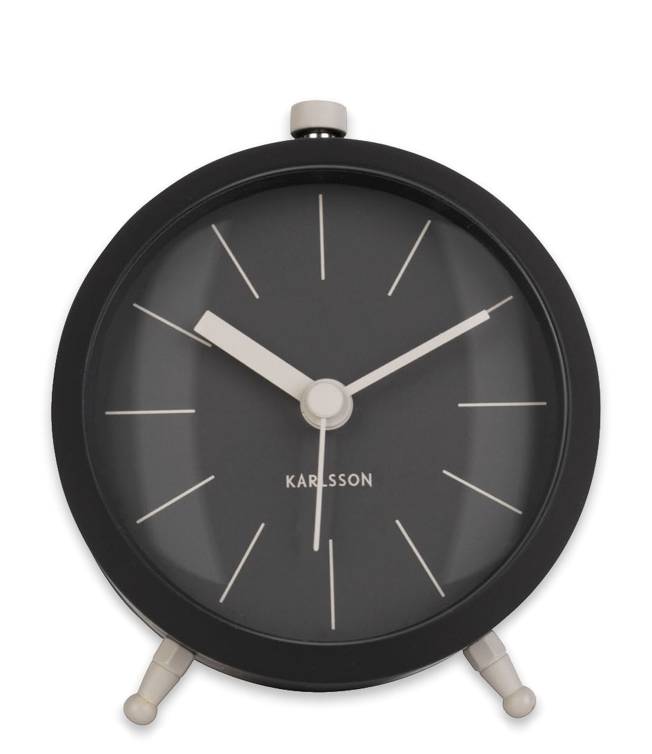 Karlsson Button Black Alarm Clock
