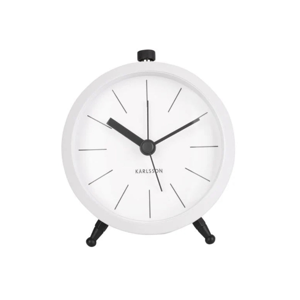 Karlsson Button Alarm Clock - White