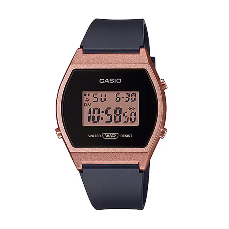 Casio Digital Watch LW-204-1A - Black & Rose Gold