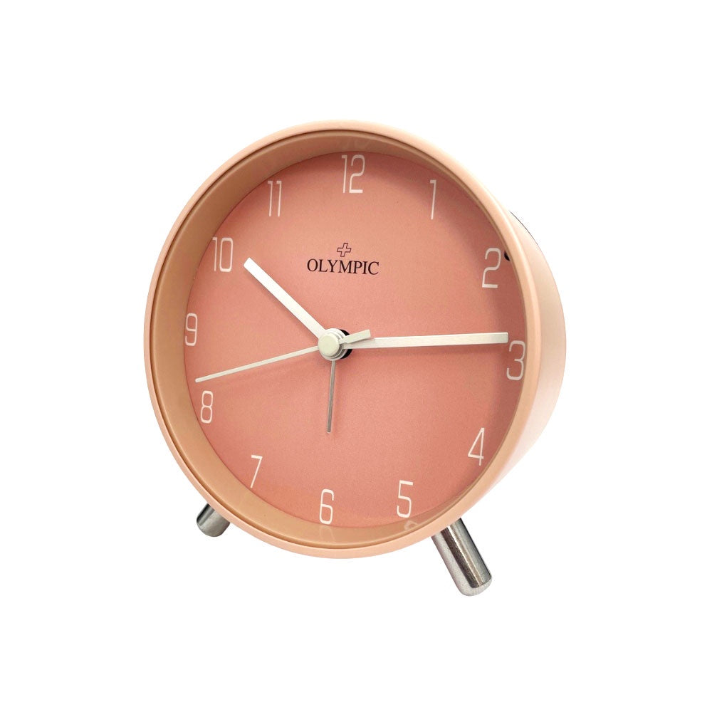 Olympic Round Metal Alarm Clock - Pink