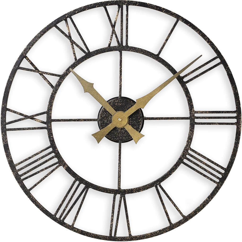 Lascelles Indoor & Outdoor Wall Clock - Roman Numeral Metal Frame