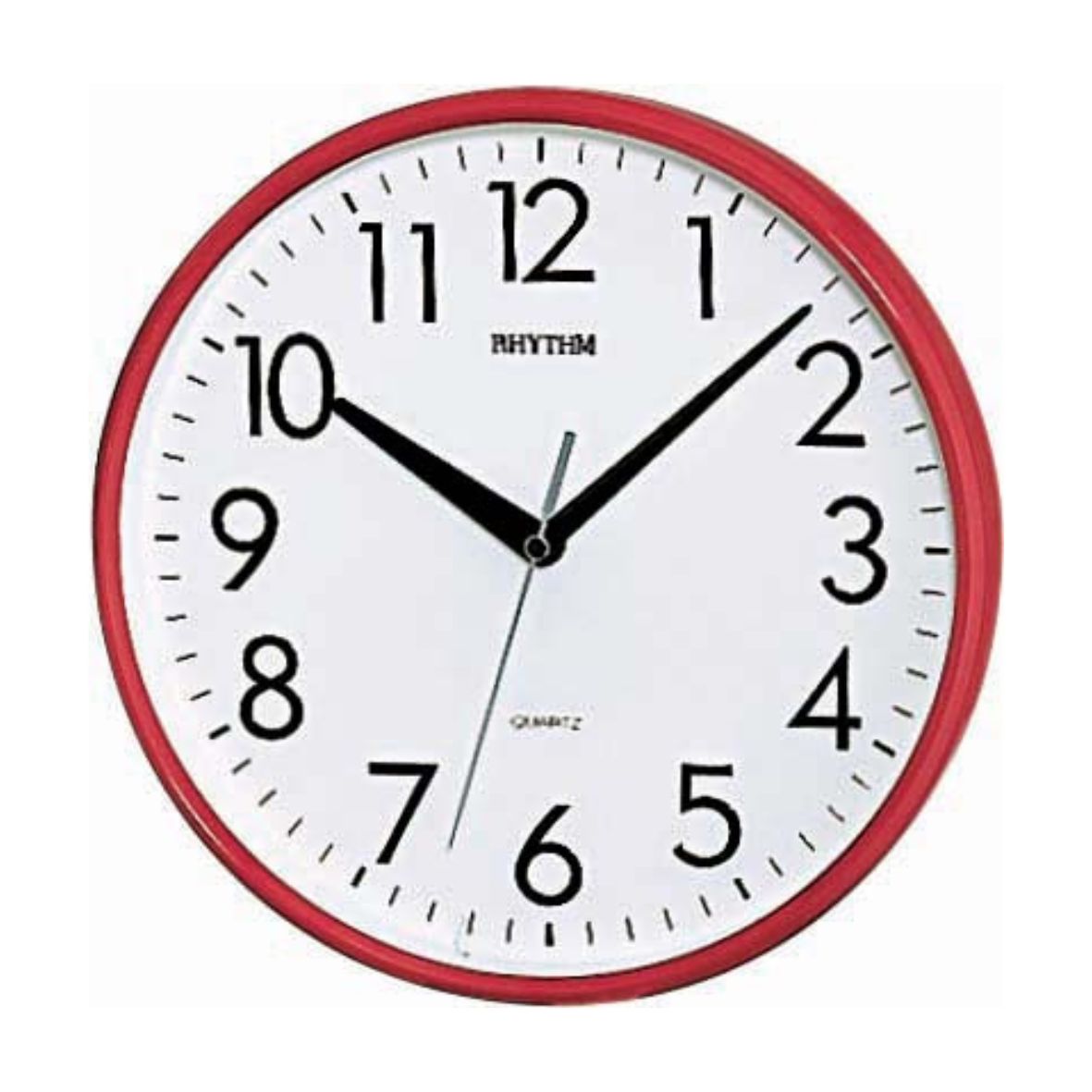 Rhythm Wall Clock 26cm - Red 3D Numerals