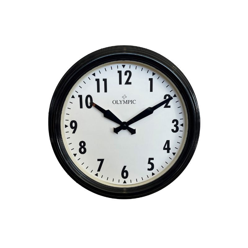 Olympic Topham Station Wall Clock 32cm - Black