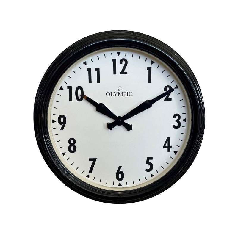 Olympic Topham Station Clock 42cm - Black