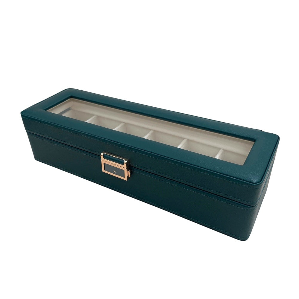 6 Slot  Watch Storage Display Box - Green
