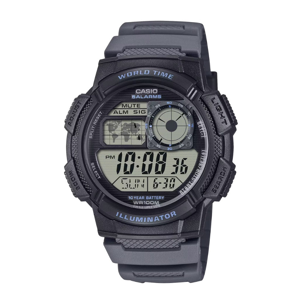 Casio World Time Digital Watch - Grey
