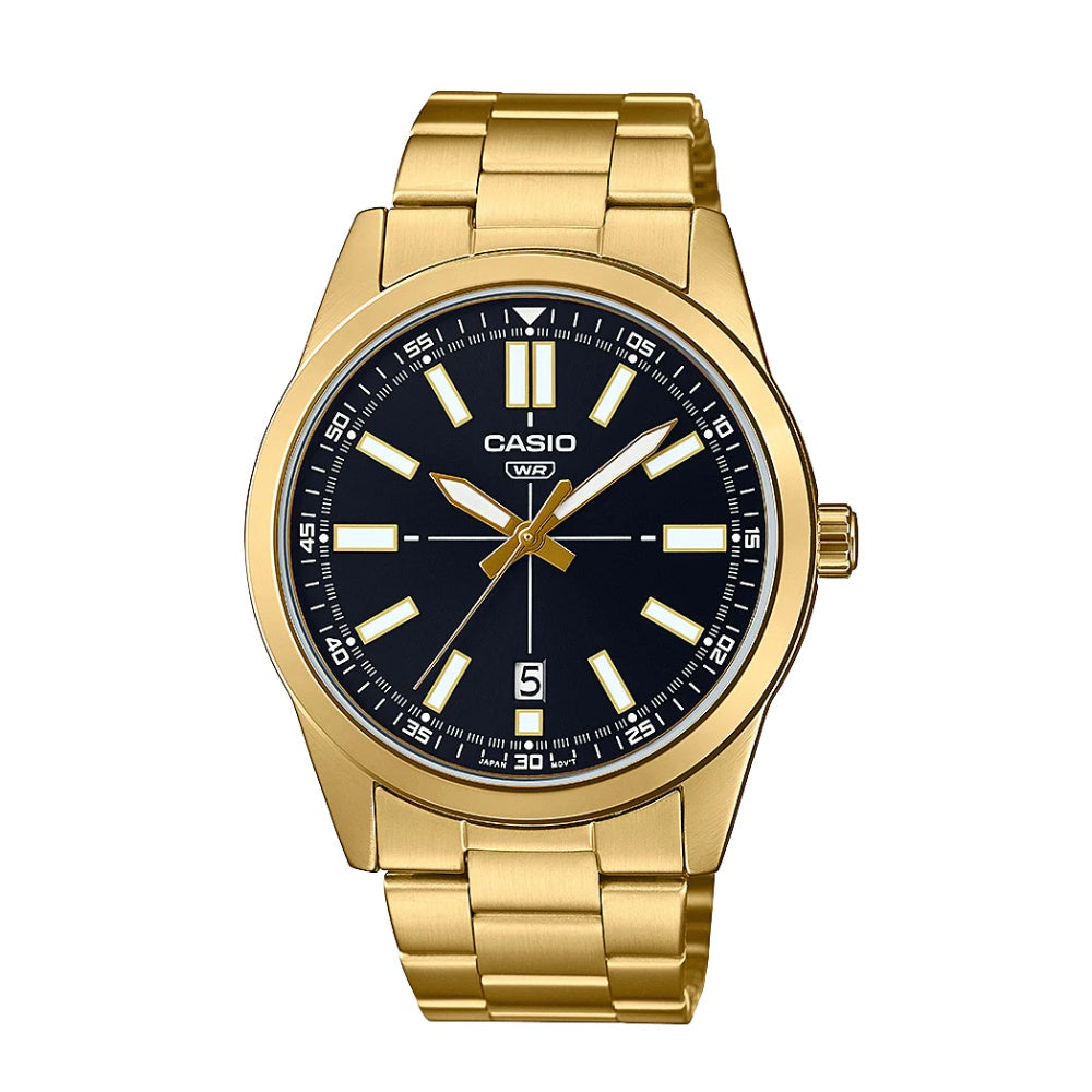Casio Analogue Watch - Gold with Black Dial