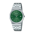 Casio Vintage Analogue Gents Watch - Steel with Green Dial