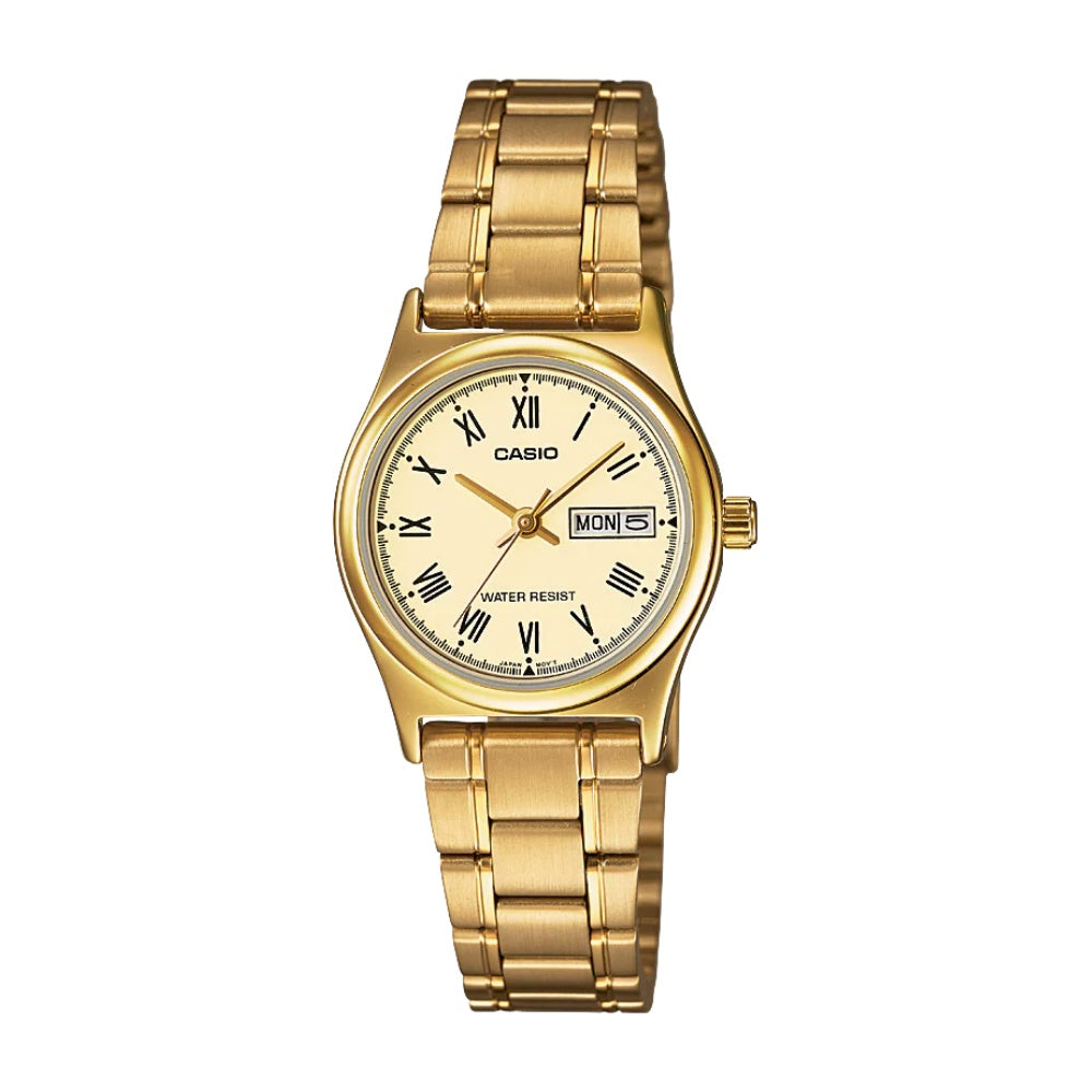 Casio Analogue Ladies Roman Numeral  Watch - Gold